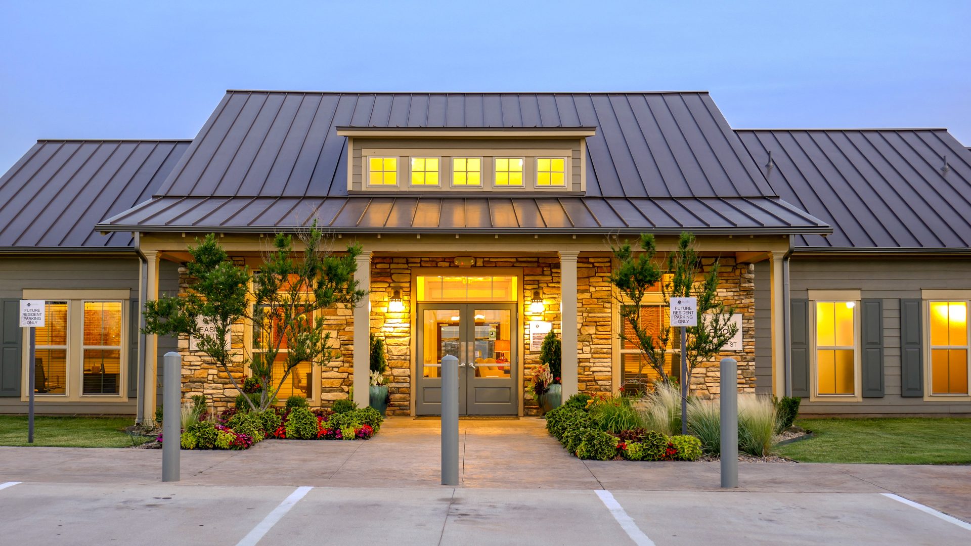 the front entrance of a home with a parking lot at The Anatole on MacArthur North