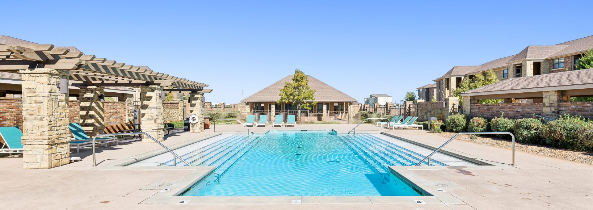 a large swimming pool in a large building
