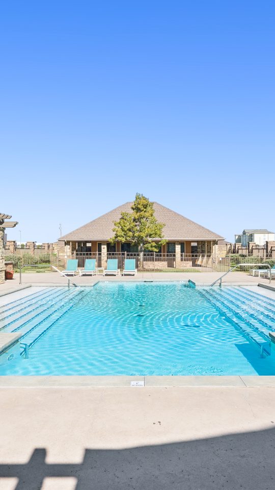 a large swimming pool in a large building